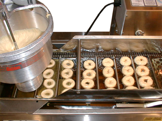 Belshaw tabletop donut robot Mark in use