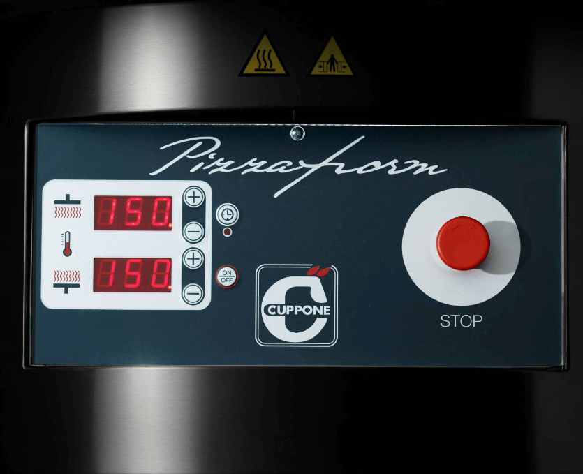 Countertop pizza press control digital panel