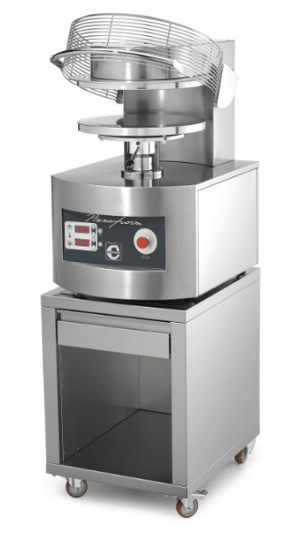 Side view of Cuppone pizza press