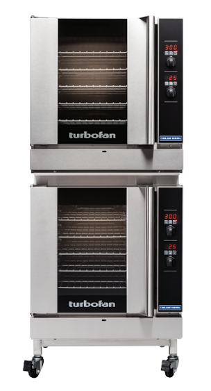 Two stacked convection ovens